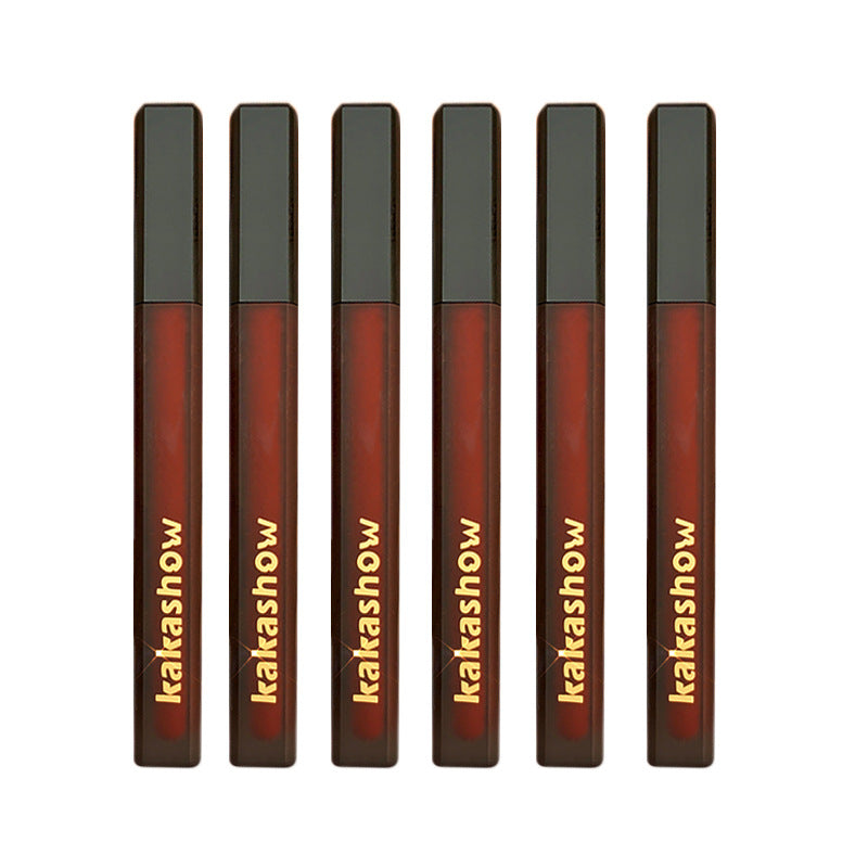 Kakashow Black Satin Lip Glaze Velvet Matte Lip Glaze White Lipstick Autumn And Winter Not Easy To Stick Cup Lip Mud Lip Glaze Wholesale