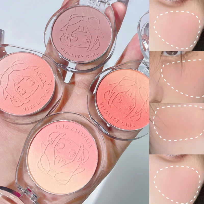 Kakashow Youthful Gradient Blush - Natural Nude Shade, Easy-to-Blend Formula with Long-lasting Matte Finish,