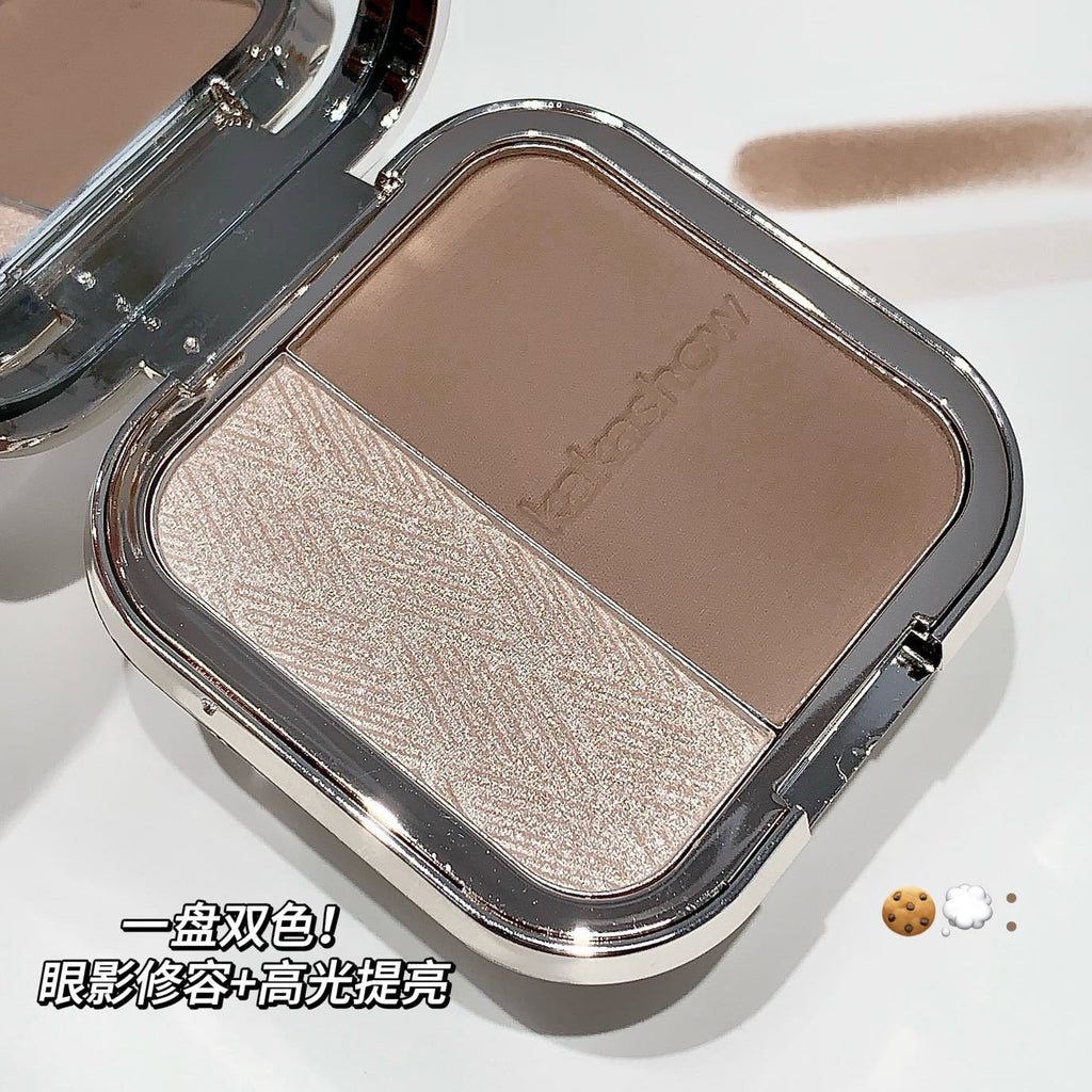 Kakashow Two-Color Highlighter Palette For Nose Contouring, Side Contouring, And Face Highlighting With Pearlescent Fine Shimmer, Available For Wholesale