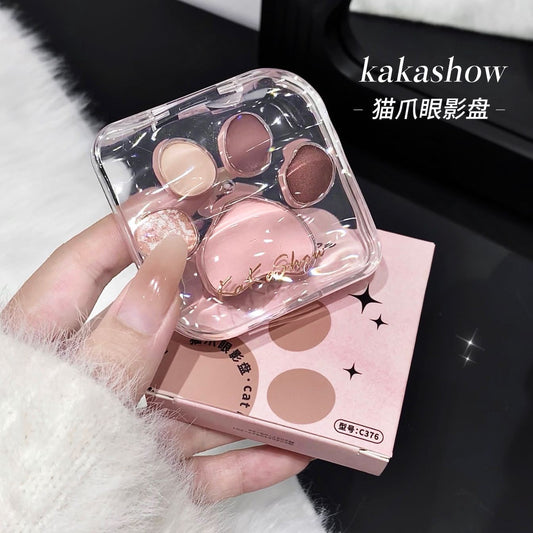 Kakashow Cat's Claw Eye Shadow Plate Pearlescent Matte Powder Fine Korean Color Lying Silkworm Blush One Plate Novice