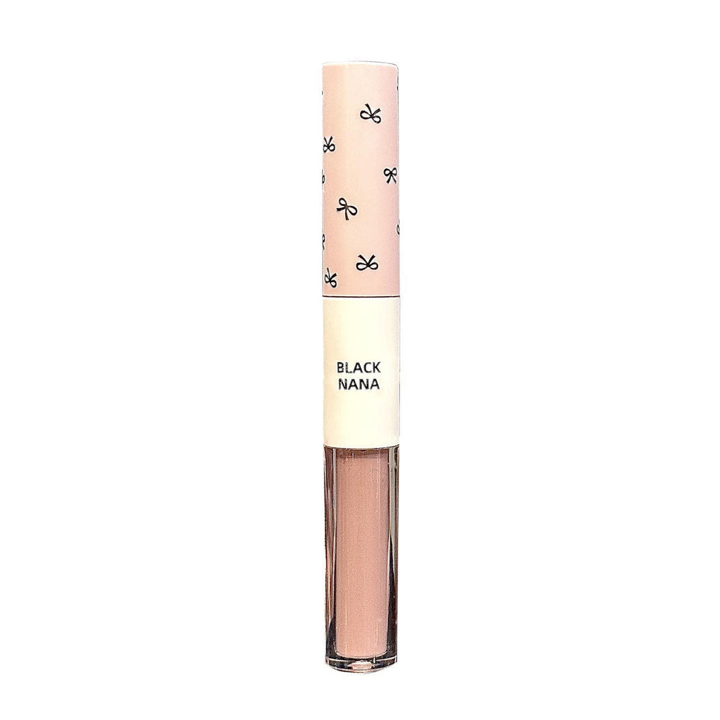 Black Nana Double-Ended Lip Glaze Mirror Cross-Border Water Gloss Gray Powder Lip Mud Lip Gloss Light Makeup Nude Color Plain Lipstick