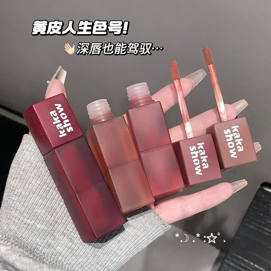 Kakashow Powder Mist Heart Lip Glaze Natural Velvet Matte White Easy To Fell Mist Student Lip Mud Lipstick