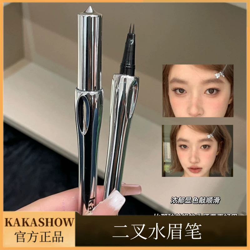 Kakashow Two-pronged Water Eyebrow Pencil Wild Eyebrow Lower Eyelashes With Clear Roots Waterproof And Sweat-proof Natural Hair Flu Eyebrow Pencil