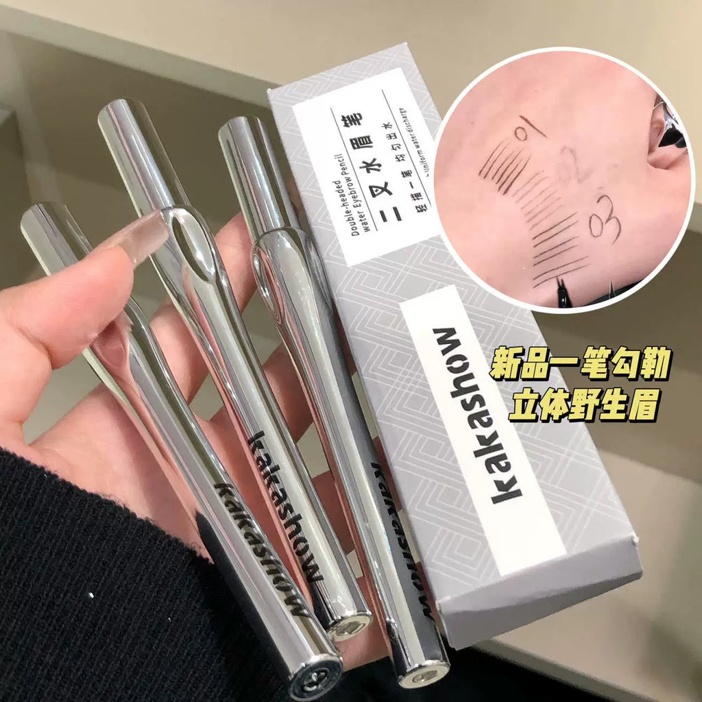 Kakashow Two-pronged Water Eyebrow Pencil Wild Eyebrow Lower Eyelashes With Clear Roots Waterproof And Sweat-proof Natural Hair Flu Eyebrow Pencil