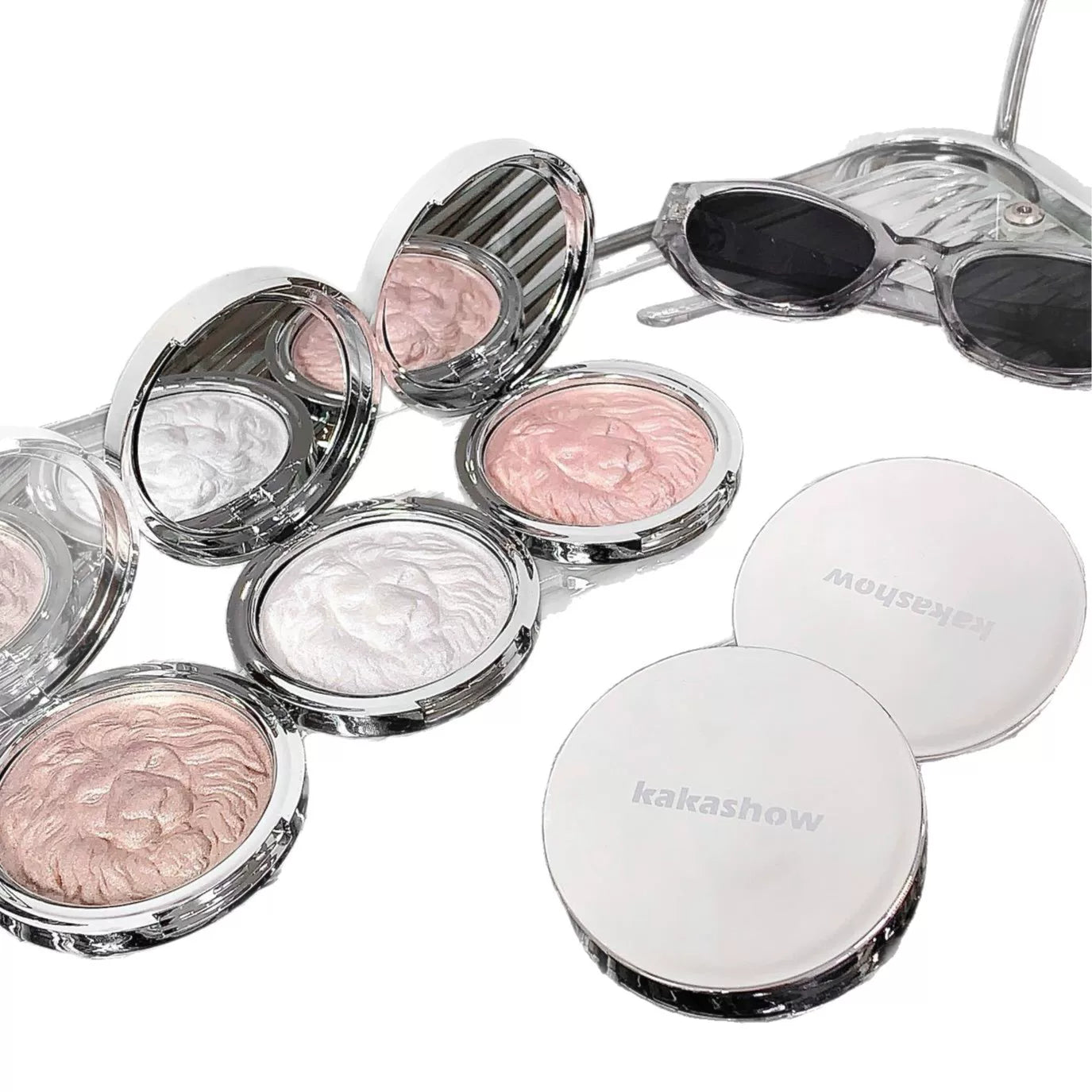 Kakashow Lion Series Highlight Powder Palette Soft Glutinous Mashed Potato Transparent Powder-Free Photosensitive Natural Transparent Student Style