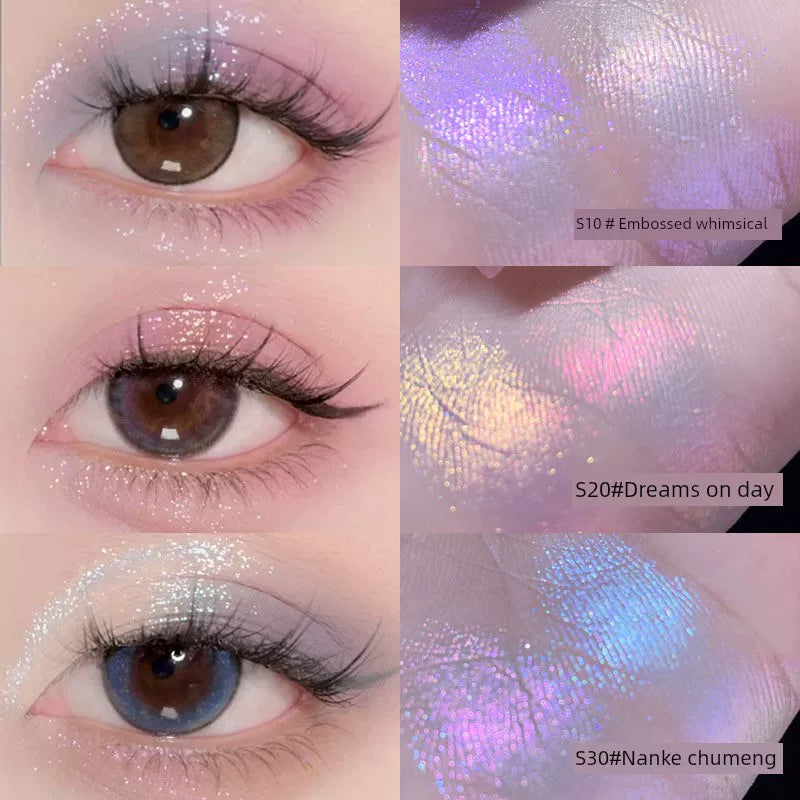 Kakashow Aurora Two-color Highlight Powder Chameleon Highlight Contouring All-in-one Plate Pearlescent Explosion Face Brightening