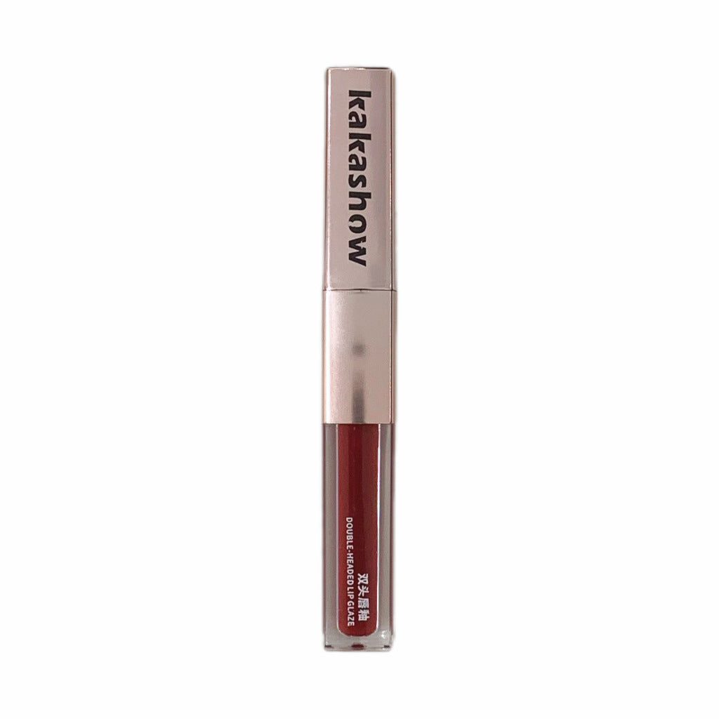 Kakashow Makeup Holding Double Lip Glaze Matte Mirror Double Texture Lipstick Delicate And Silky White Lip Glaze