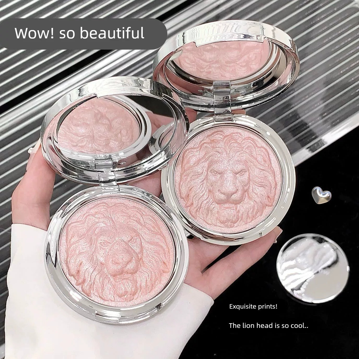 Kakashow Lion Series Highlight Powder Palette Soft Glutinous Mashed Potato Transparent Powder-Free Photosensitive Natural Transparent Student Style