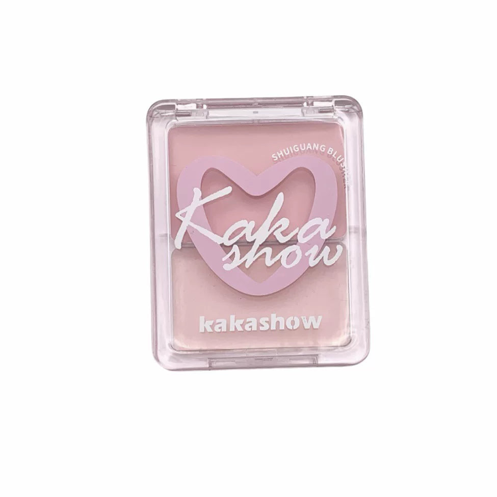 Kakashow Two-color Water-glow Blush Cream, Moisturizing And Skin-friendly Atmosphere, Sweet Girl Blush Palette With Natural Highlights