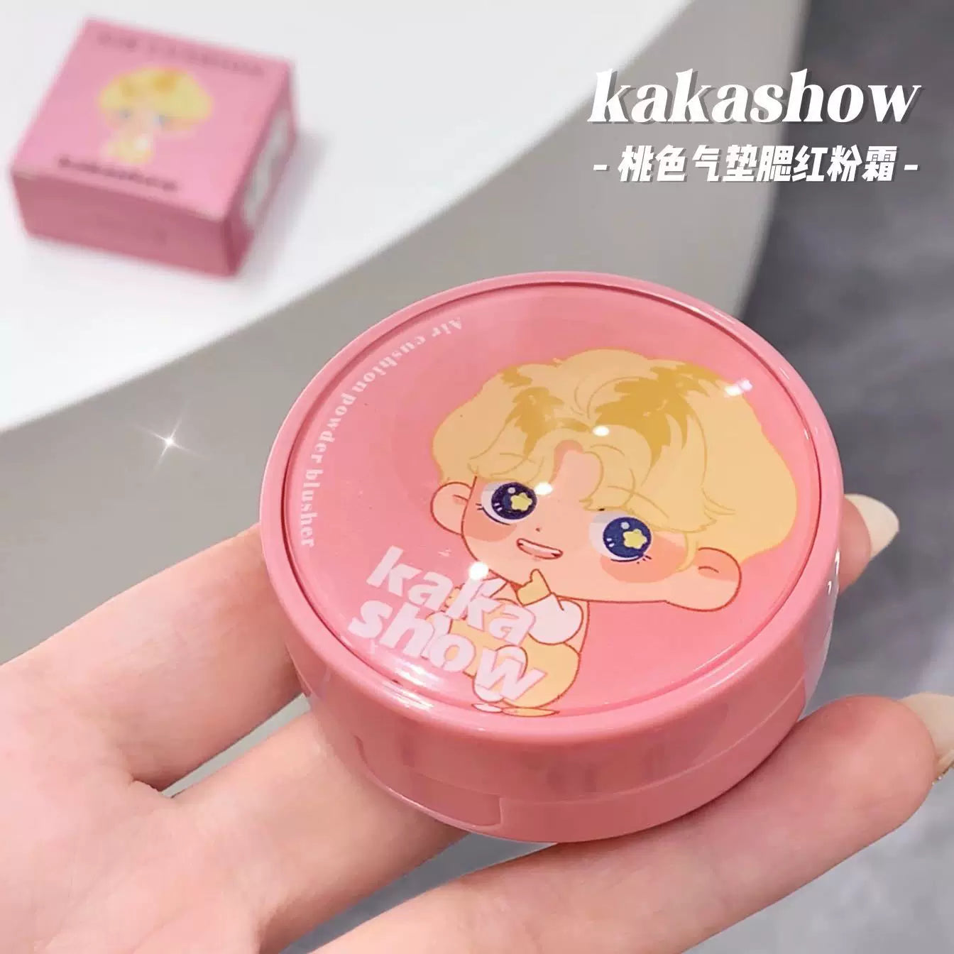 Kakashow Peach Air Cushion Blush Powder Cream Summer Atmosphere Gentle Whitening Natural Versatile Brightening Rouge
