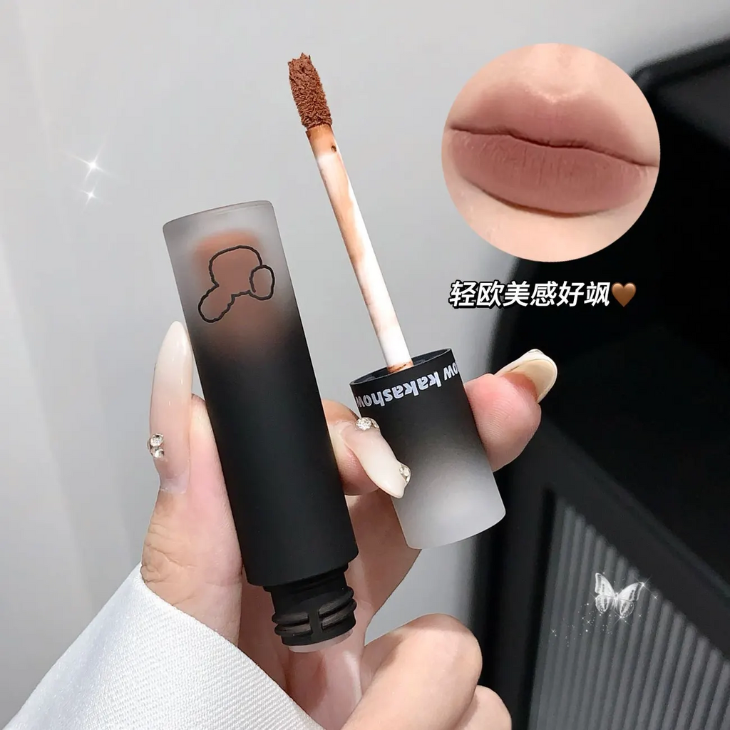 Kakashow Cute Bear Lip Glaze Matte Matte Lip Mud Student Pseudo-face Whitening Lipstick Niche Affordable Genuine