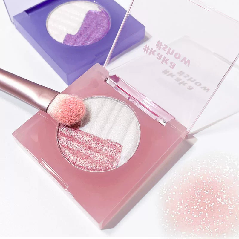 Kakashow Aurora Two-color Highlight Powder Chameleon Highlight Contouring All-in-one Plate Pearlescent Explosion Face Brightening