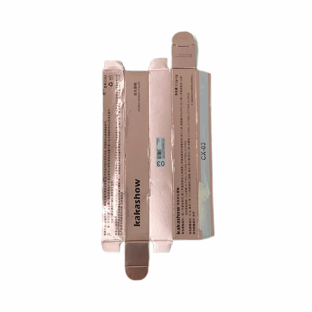 Kakashow Makeup Holding Double Lip Glaze Matte Mirror Double Texture Lipstick Delicate And Silky White Lip Glaze