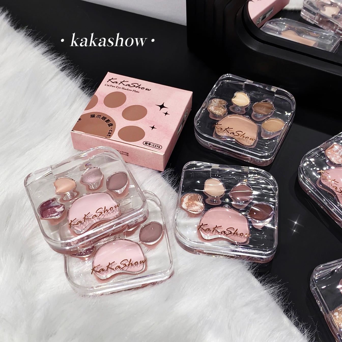 Kakashow Cat's Claw Eye Shadow Plate Pearlescent Matte Powder Fine Korean Color Lying Silkworm Blush One Plate Novice