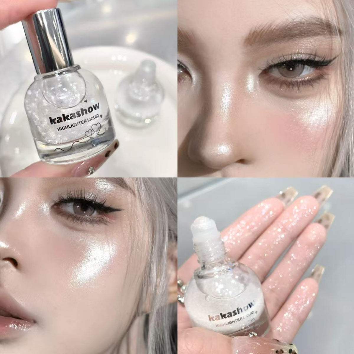 Elevate your makeup game with Kakashow's Rolling Ball High-Gloss Liquid Eyeshadow. Infused with sparkling diamonds, this luxurious formula delivers a mesmerizing shimmer and high-gloss finish that catches the light beautifully. Perfect for eyes, face, and collarbone, it creates a radiant glow that lasts all day. The innovative rolling ball applicator ensures smooth, even application every time. Transform your look with this versatile beauty highlighter that adds dimension and sparkle to any makeup style.