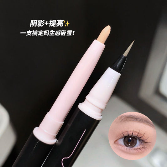 Kakashow Three-dimensional Star Eyes Double Head Lying Silkworm Pen Pseudo Plain Mother Born Natural Shadow Brightening Makeup Korean Eye Makeup