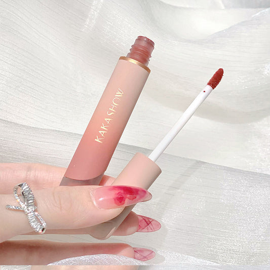 KAKASHOW Cream Matte Lip Glaze Velvet Fog Waterproof Easy To Fell Female Students Plain White Lip Mud